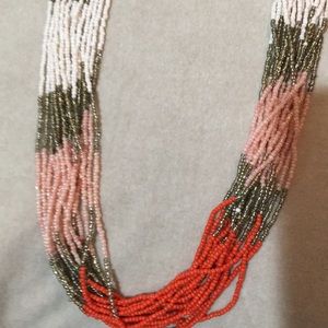 Multi color seed bead necklace